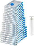 Amazon Basics Vacuum Storage Bags with Hand Pump for Travel, Space Saving Compression Bags for Clothes, Clothing, Blankets and Duvets, Clear, 20 Pack (5 Small, 5 Medium, 5 Large & 5 Jumbo) by AmazonBasics