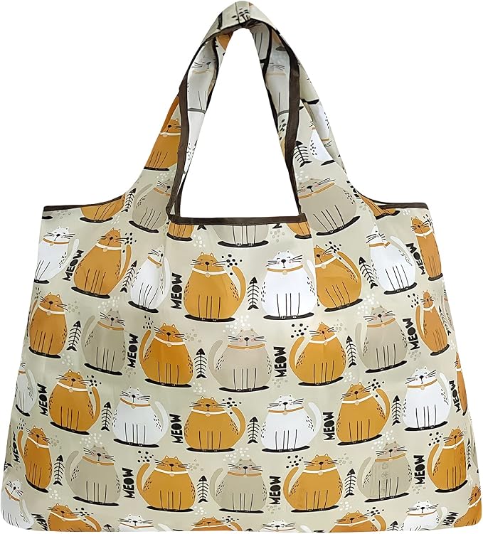 allydrew Large Foldable Tote Nylon Reusable Grocery Bags - Image 3