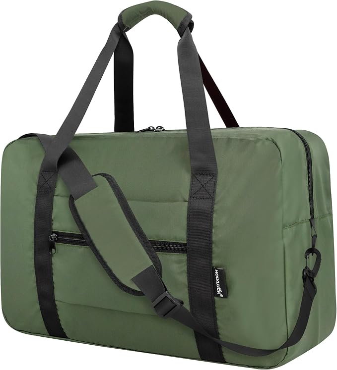 Duffle Bag for Travel Foldable Personal Item Travel Bag, 40L, Army Green | Carry On Duffel Bag Women Men Frontier Airlines Personal Item Bag Hospital Weekend Overnight Trips by holyluck