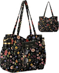 Corduroy Tote Bag for Women,Large Capacity Cute Tote Bags With 6 Pockets,Crossbody Shoulder Handbag for Work Travel Gym by Hatisan