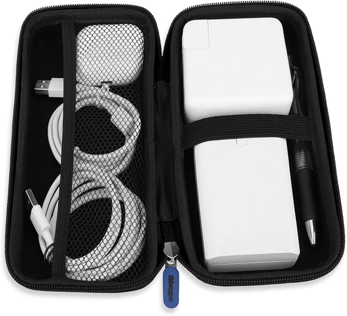 iMangoo Travel Essential Electronics Organizer Charger Case Carrying Pouch | 8.5x4.5x2" Power Bank Tech Accessories Protective Storage Shockproof Portable Purse Men Women School Office Trips Must Have - Image 4