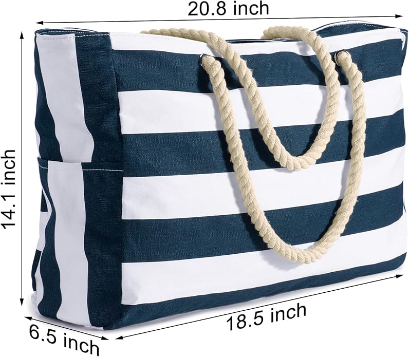 Becokan Beach Bags for Women Large Waterproof Beach Tote Bag Zipper Beach Bags Waterproof Sandproof Swim Pool Bag Large Tote - Image 6