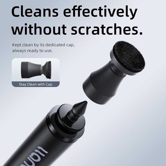 llano 2-in-1 Lens Cleaning Pen, Camera Cleaning Kit | with Soft Brush Replaceable Carbon Powder Tip,Nano-Fiber Cleaning Cloth, for Screen of Computer PC MacBook iPhone Camera - Image 6
