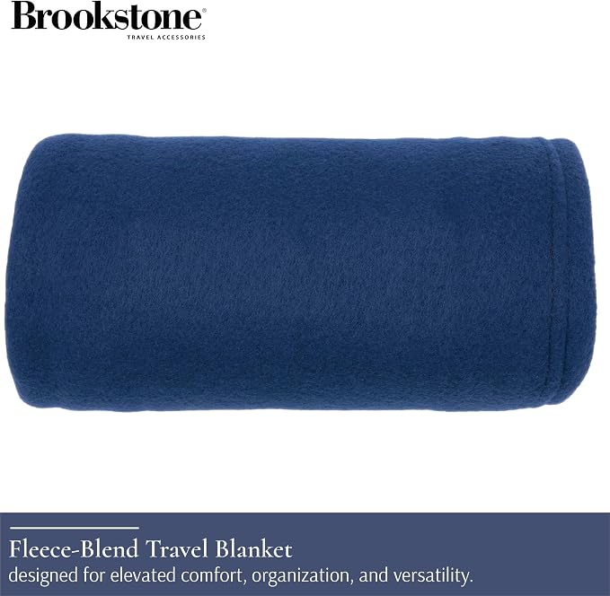 Brookstone Travel Blanket 2-in-1 Soft Throw with Carrying Pouch | Zippered Sack Doubles As a Headrest, Breathable Fabric Warms Flights, Car Rides & Year-Round Lounging at Home - Image 2