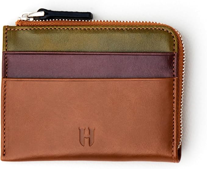 RFID Blocking Zipper Wallet, Slim Business Card Holder, Men & Women, Handcrafted Full-Grain Leather, Gift Box & Pouch, Christmas & Birthday, Tan (Plus Colors) - Image 7
