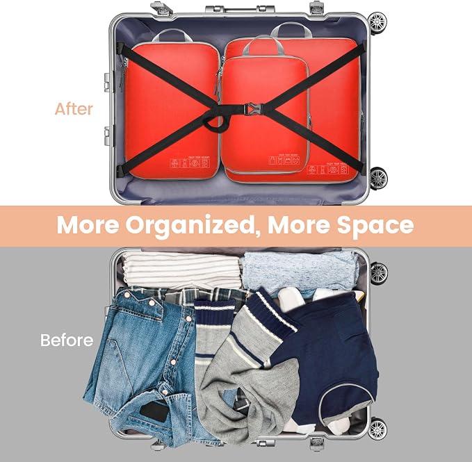 Cambond Compression Packing Cubes for Travel - Luggage Suitcase Organizer | Compression Zip Design for Space-saving, Expandable, Lightweight, Keep Clothes Sorted, Luggage Space Tidy, Carry on Pack Fast - Image 5