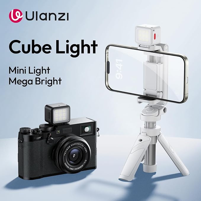 Ulanzi DG01 LED Magnetic Cube Light for Action Camera DJI OSMO Action 3 4 | Pocket 3 4 4P Lights Accessories, With Cold Shoe Mount Soft Diffuser, 5600K, Rechargeable, For DSLR Camera Tripod Vlog Live - Image 2