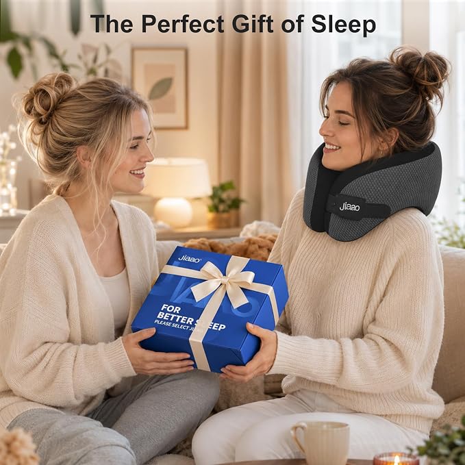 Ergonomic Travel Pillow,100% Memory Foam Travel Neck Pillow for Airplanes | 360° Neck & Chin Support Airplane Pillow For Long Flights,Airplane Travel Essentials With 3d Eye Mask, Earplugs,Carry Case - Image 9