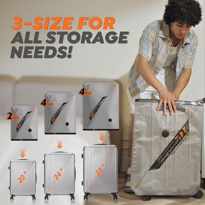 Vacbird Rechargeable Wireless Vacuum Pump + 10 Storage Bags – Compact Space Saver for Travel & Home, Perfect for Clothes, Blankets, Seasonal Organization - Image 4