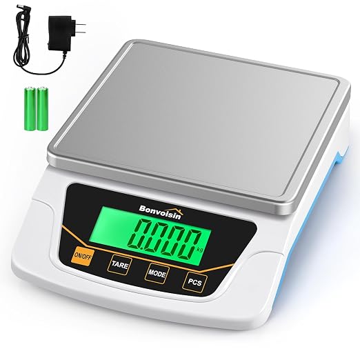 Digital Scale 0.1 Gram Accuracy Precision Lab Scale 6000g Scientific Digital Balance for Laboratory, Jewelry Weighing by Bonvoisin
