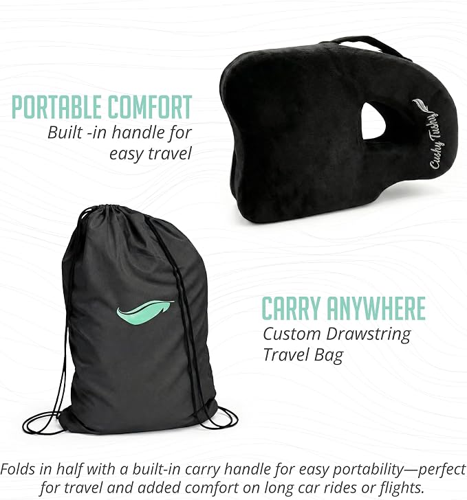 Premium Foldable Piriformis Seat Cushion - Piriformis Pain and Sciatic Pain Relief Cushion - for Home & Office Use, Perfect for Travel or Driving - Image 9