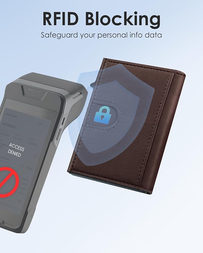 QLD RFID Wallet for Men - Smart Pop up Card Holder - Trifold, Slim, Minimalist Wallet for Front Pocket, 9-11 Cards Capacity | ID Window | Cash Slot | Magnetic Closure - Image 3