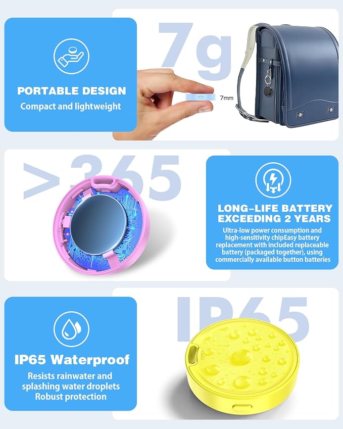 Air Tags for Android,Air Tags-4 Pack Android,Air Tracker Tags with 4 Case,2 Year Battery Life,Google Find Trackers for Google'S Find Hub App,IP65 Waterproof Luggage Tracker for Key,4 Colour - Image 4