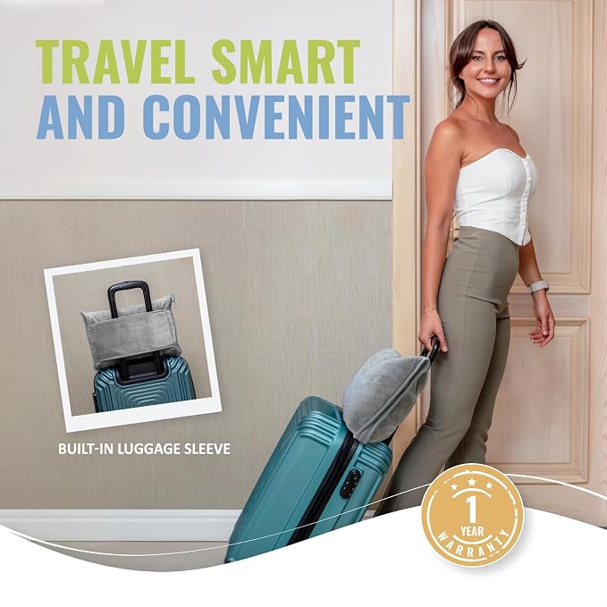 Soft & Warm Travel Blanket for Airplane & Car - Long Flight Essential for Women, Men, Kids - Compact Pillow with Luggage Sleeve & Backpack Clip - Image 4