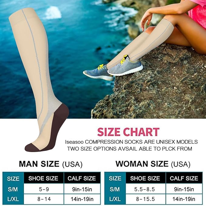 Copper Compression Socks 15-20 mmHg for Men & Women 8 Pairs – Circulation Support for Nurses, Travel, Running, Hiking, Soccer - Image 6
