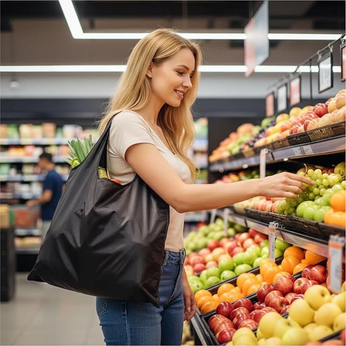 Packable Tote Bag Ultra-Lightweight 34g – Folds to Palm Size，Water-Resistant Reusable，Ideal for Shopping Use, Unisex. - Image 3