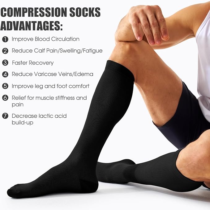 4 Pairs Compression Socks for Women and Men-Circulation Best Support Socks for Running,Athletic,Cycling - Image 7