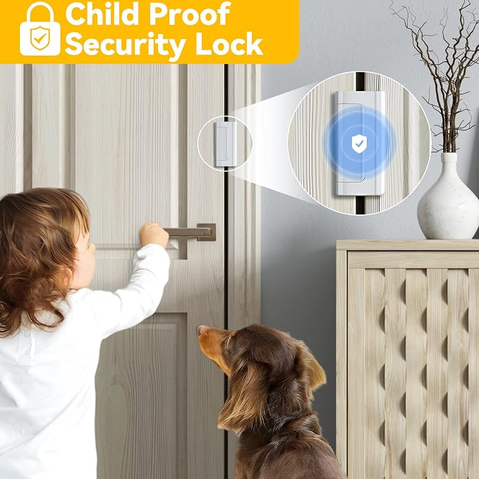 4 Pack Door Reinforcement Lock, Home Security Door Lock, Child Proof | Door Safety Lock for Front Door, Toddler Proof Door Latch for Entry Door Security, Includes 8 Screws - Image 6