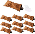 GONGKANGYUAN 10 Pack Shoe Bags for Travel Satin Fabric Shoe Bag with Drawstring for Men Women Travel Protecting Storing Shoes (Brown) by GONGKANGYUAN