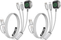 2Pack Travel Essentials,Multi Charging Cable for Apple Watch Charger White | 4FT for Airplane Gadgets RV Essentials for iWatch Ultra/10-2/iPhone 17-11/Samsung S25-S20,airPods,Car by Autallgee
