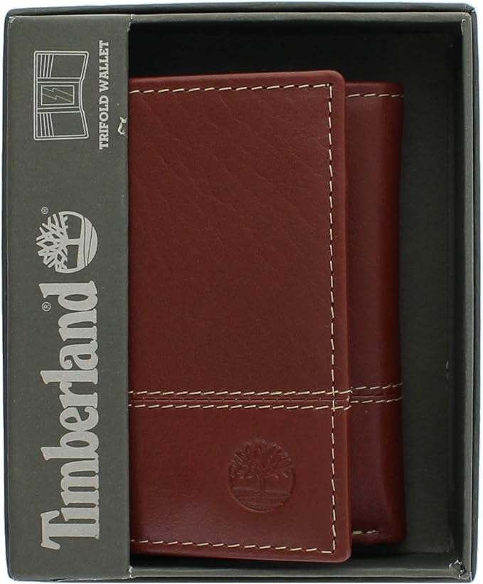 Timberland Men's Genuine Leather RFID Blocking Trifold Wallet - Image 5
