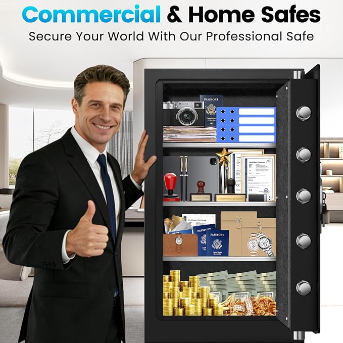 [ ] [ °] True Fire Proof Safe | 7.2 Cuft Large Fireproof Safe for Home With Removable Shelf, Heavy Duty Safe Box with Anti-theft for Cash Valuables - Image 8