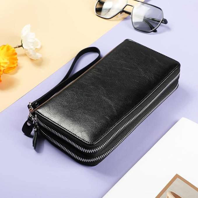 Small Compact Women Wallet RFID Blocking Genuine Leather Bifold Purse with ID Windows - Image 3