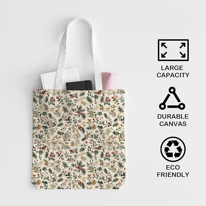 JINYO Preppy Canvas Tote Bag, Inspirational Tote Bags for Women - Image 5