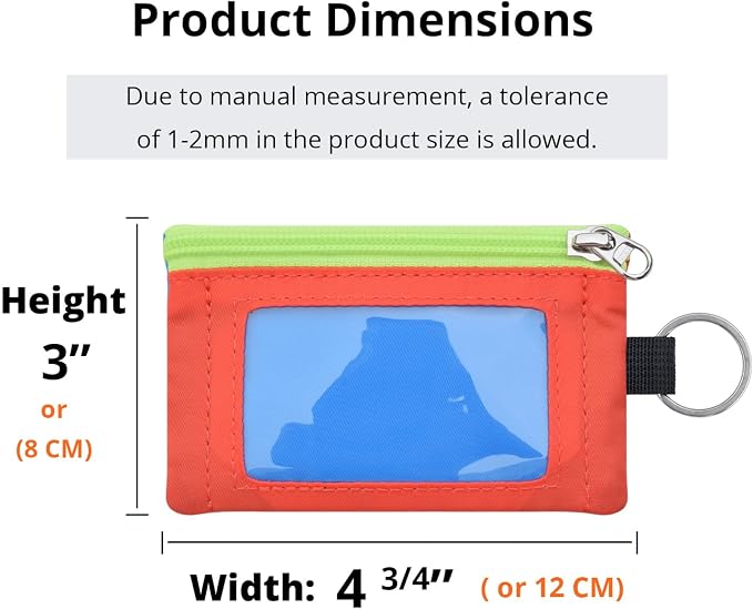RFID Blocking Travel Wallet with Adjustable Lanyard, Small Nylon Zipper Pouch and Badge Holder for ID, Credit Cards, Cash, Keys, Commuters (SkyBlue+BlazingOrange) - Image 3