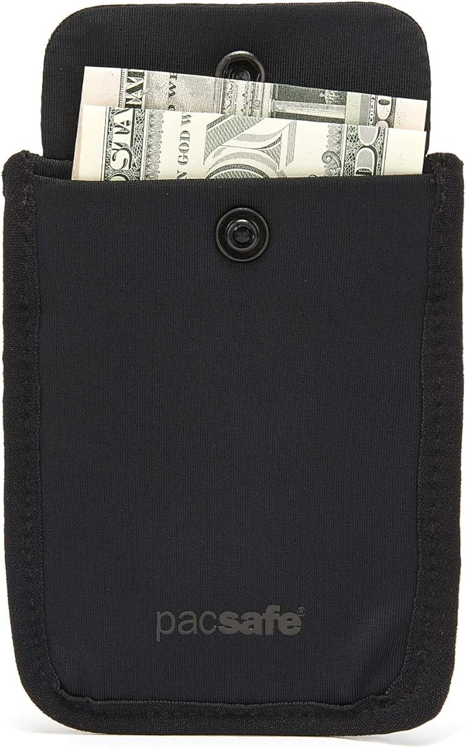 Pacsafe Coversafe S25 Hidden Undercover Travel Bra Pouch for Women (Washable) - Stash up to 6 Credit Cards plus Money and Key with Adjustable, Elastic Strap; Suitable for all Bra Sizes (Black) - Image 5