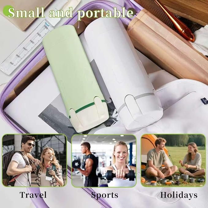 4 in 1 Travel Dispenser Bottle, Refillable Leak Proof and Portable for Shampoo, Conditioner, Shower Gel & Toiletries - Perfect for Vacation, Camping & Gym.(White+Green) - Image 5