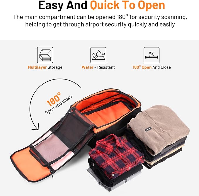 Oumurs Motorcycle Helmet Backpack for Long Travel with 30-40L Expandable Large Capacity Laptop Backpack Water-resistant Black 600D Polyester - Image 5