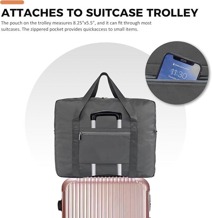 For Frontier Airlines Personal Item Bag 18x14x8 Travel Duffel Bag Carry on | With Shoulder Strap, Airline-Approved, Fits Underseat & Overhead Bin, Save On Check-in Fees, Water-resistant, Tear-resistant - Image 5
