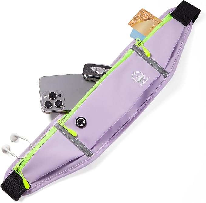 Running Belt Slim Fanny Pack Jogging Pouch Phone Holder Waist Pack - Purple - Image 6