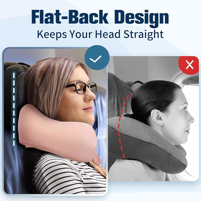 Cirorld Neck Pillow for Traveling, Travel Pillows for Airplanes,100% Pure Memory Foam Travel Neck Pillow, Adjustable Flight Pillow, Portable Plane Accessories with Eye Mask, Earplugs, Carry Bag - Image 2