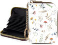 Credit Card Holder for Women,Small Rfid Wallet with Keychain Zipper,Cute PU Leather Card Case Wallet，Accordion Credit Card Wallets Gift,Colorful Floral Print by Unknown