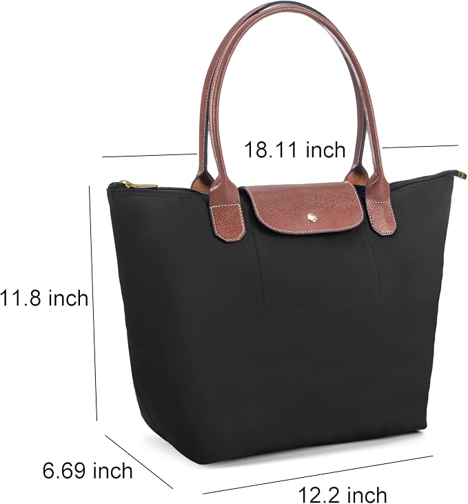 Tote Bag for Women Foldable Shoulder Bag Nylon Weekend Hobo Handbag - Image 4