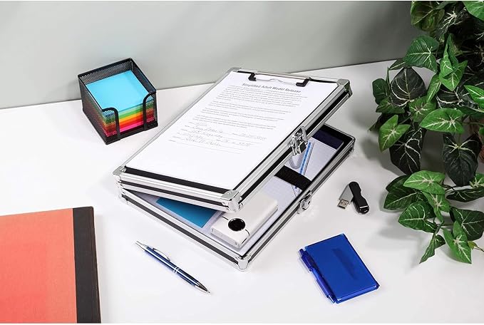 Vaultz Locking Storage Clipboard for Letter Size Sheets, Key Lock, Black (VZ00151) | Secure storage compartment keeps documents protected and organized, durable clipboard design for office, school or travel use - Image 2