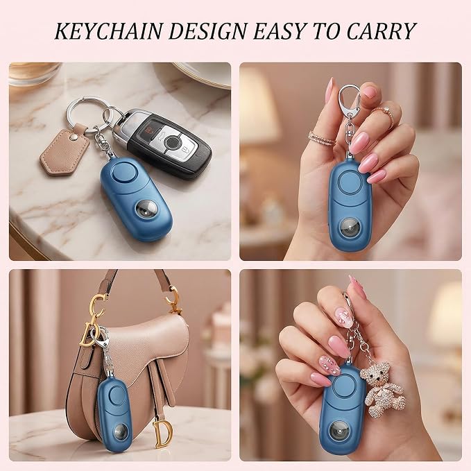 Personal Alarm for Women Keychain Alarm: Qoosea 135dB Emergency Keychain Siren with Strobe Light Loud Siren for Women Kids Students Seniors Emergency Self-Defense for Night Sports - Image 3