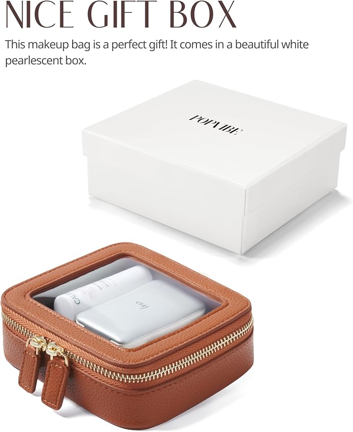 Clear Makeup Bag Toiletry Case Travel Transparent Cosmetic Bag with Zipper, Portable Make Up Organizer Traveling Compact Car Bag for Essentials - Image 7