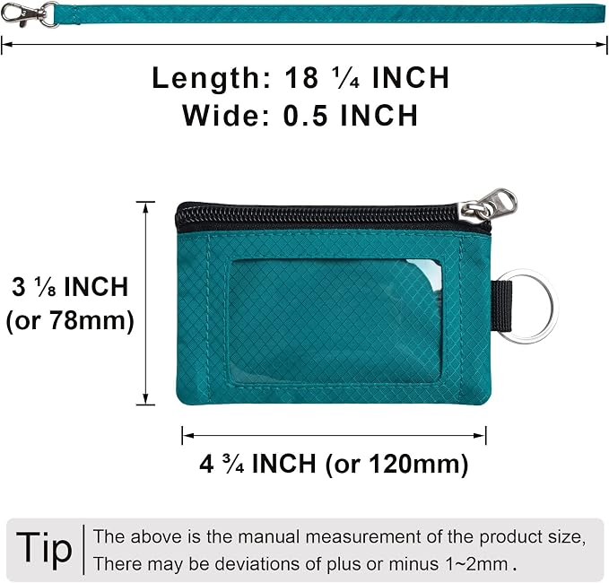 CHENSPRX Minimalist RFID Blocking Small Wallet with ID Window,WaterResistant Zip Id Case Wallet with Lanyard Keychain for Cards,Cash,Travel,Women,Men - Image 5