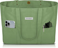 HOMESPON Large Canvas Tote Bag, Magnetic Work Laptop Pack for Women | Everything Bag, Multi Pockets, Internal Laptop Sleeve by HOMESPON