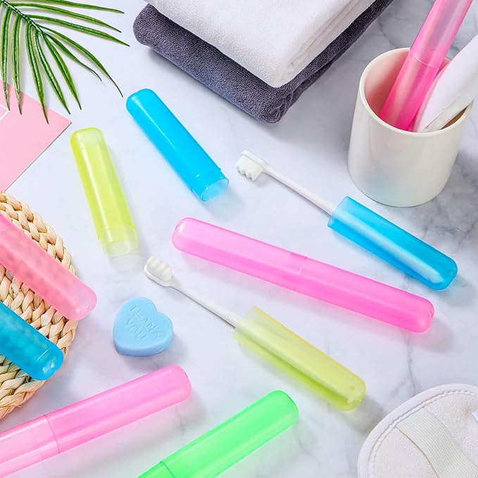 Jeyiour 120 Pcs Travel Toothbrush Holder Bulk Multiple Portable Toothbrush Case Storage Plastic Breathable Toothbrush Travel Containers for Trip Camping Home Outdoor(Classic Style) - Image 6