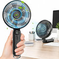 Portable Handheld Fan, 10000mAh Rechargeable 6-Inch Personal Fan for Travel | Ultra Quiet Foldable Desk Fan, 5-Speed Battery Operated Fan with Up to 40H Runtime and Digital Display for Travel and Makeup by INNOPWOER