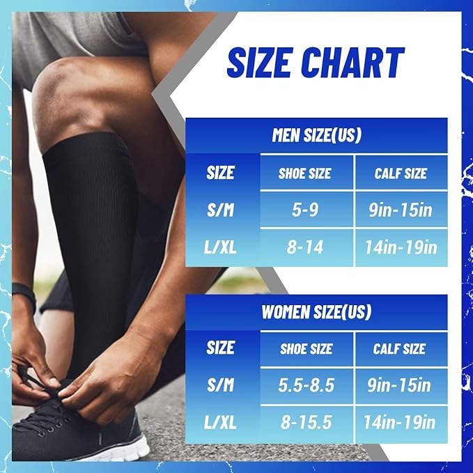 3 Pairs Compression Socks for Women & Men 15-20 mmHg, Knee High | Best Support for Cycling Athletic Hiking Running - Image 7