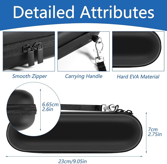 Electric Toothbrush Travel Case for Oral-B Pro/iO | Waterproof EVA Carrying Case with Mesh Pocket & Detachable Wrist Strap Toothbrush Case for Traveling(Black) - Image 2