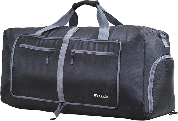 Woogwin Travel Duffel Bag Large Foldable Waterproof Overnight Bag for Beach Swim Bags Pool Sports Gym by woogwin
