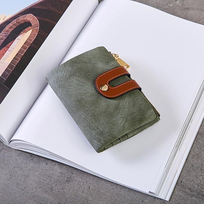 AOXONEL Women's Rfid Small Bifold Leather Wallet Ladies Mini Zipper Coin Purse id card Pocket,Slim Compact Thin - Image 4