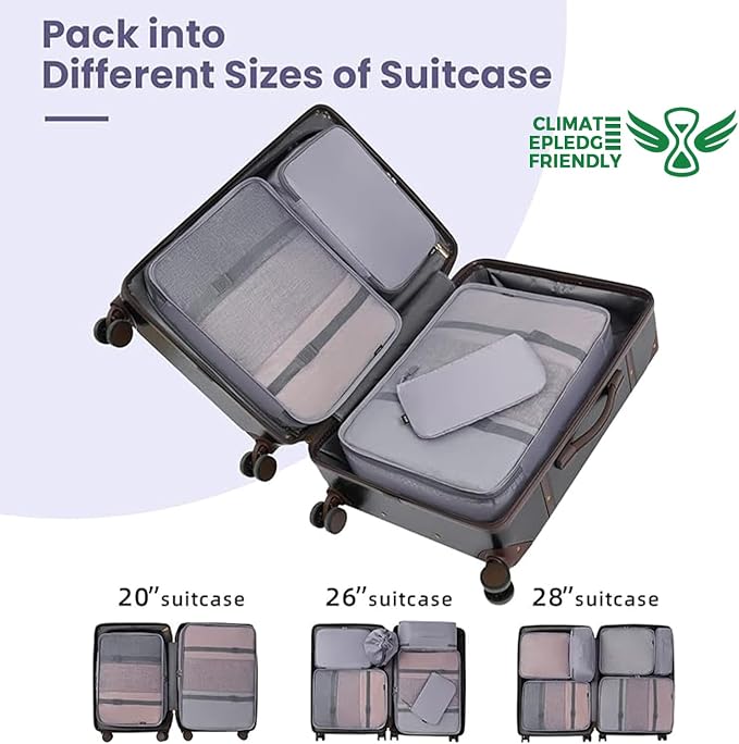 BAGAIL 6 Set/8 Set/10 Set Packing Cubes Various Sizes Packing Organizer for Travel Accessories Luggage Carry On Suitcase - Image 7