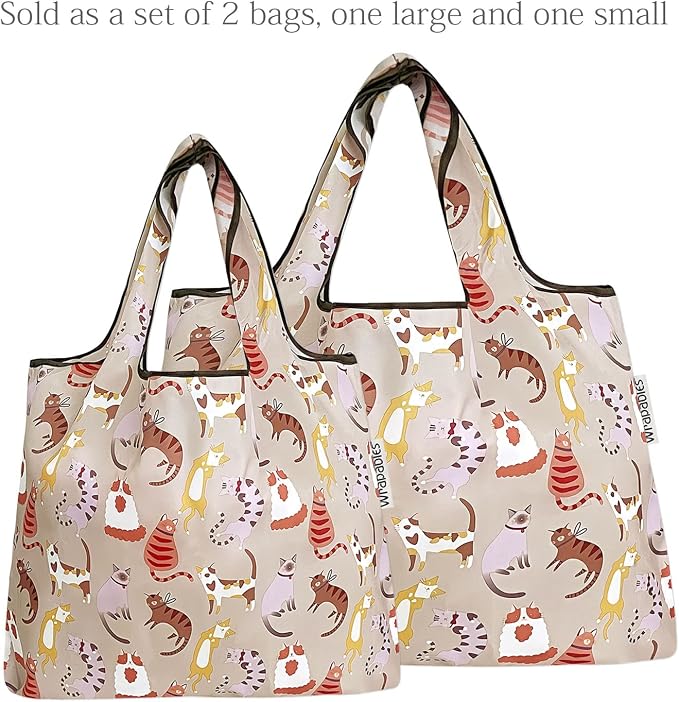 allydrew Large Foldable Tote Nylon Reusable Grocery Bags - Image 4